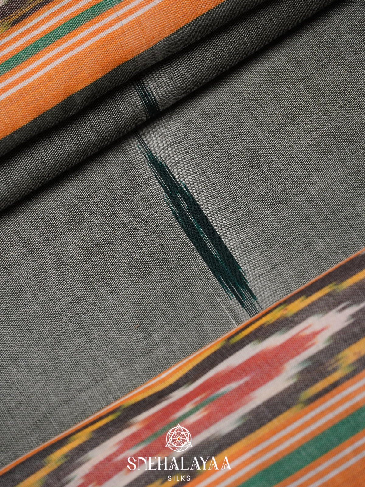 Grey Ikkat Cotton Saree