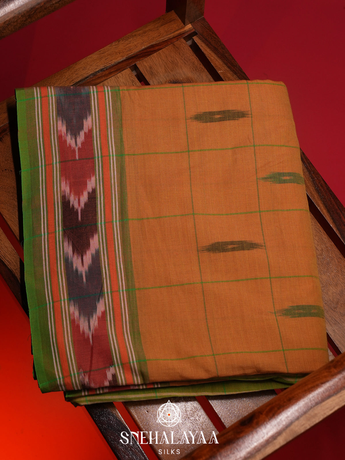 Brown Ikkat Cotton Saree