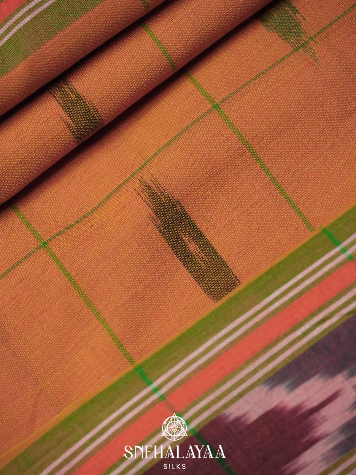 Brown Ikkat Cotton Saree
