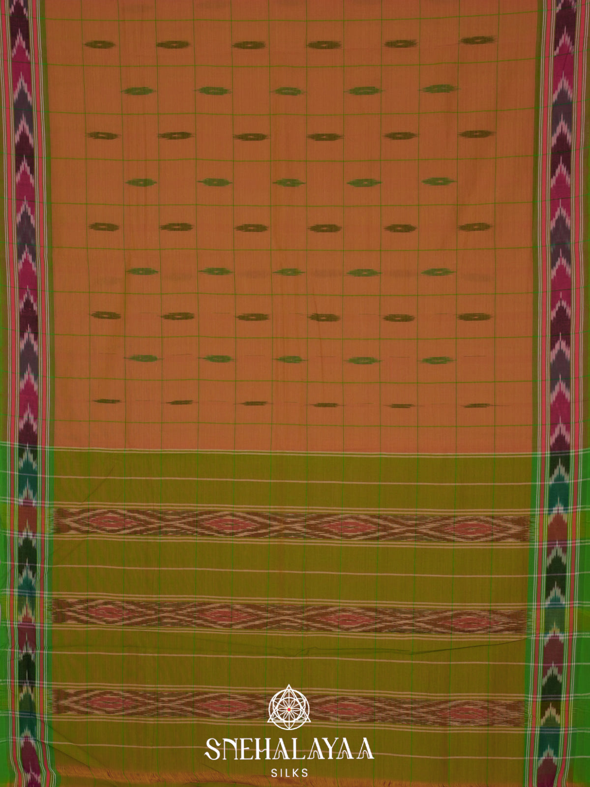Brown Ikkat Cotton Saree