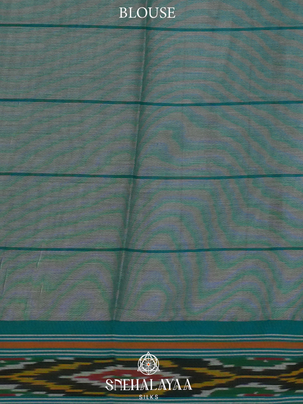 Aqua Blue Ikkat Cotton Saree