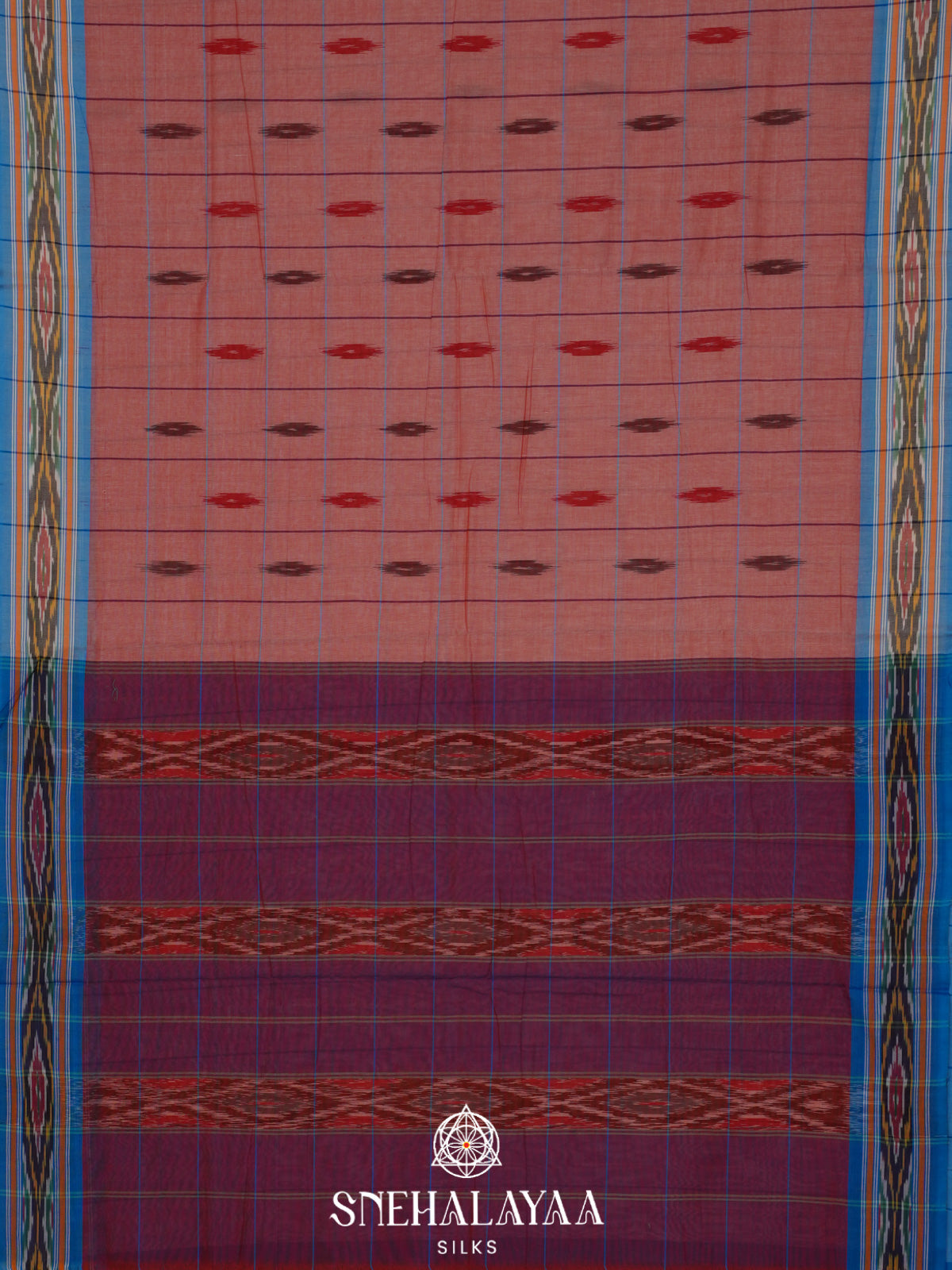 Mauve Ikkat Cotton Saree