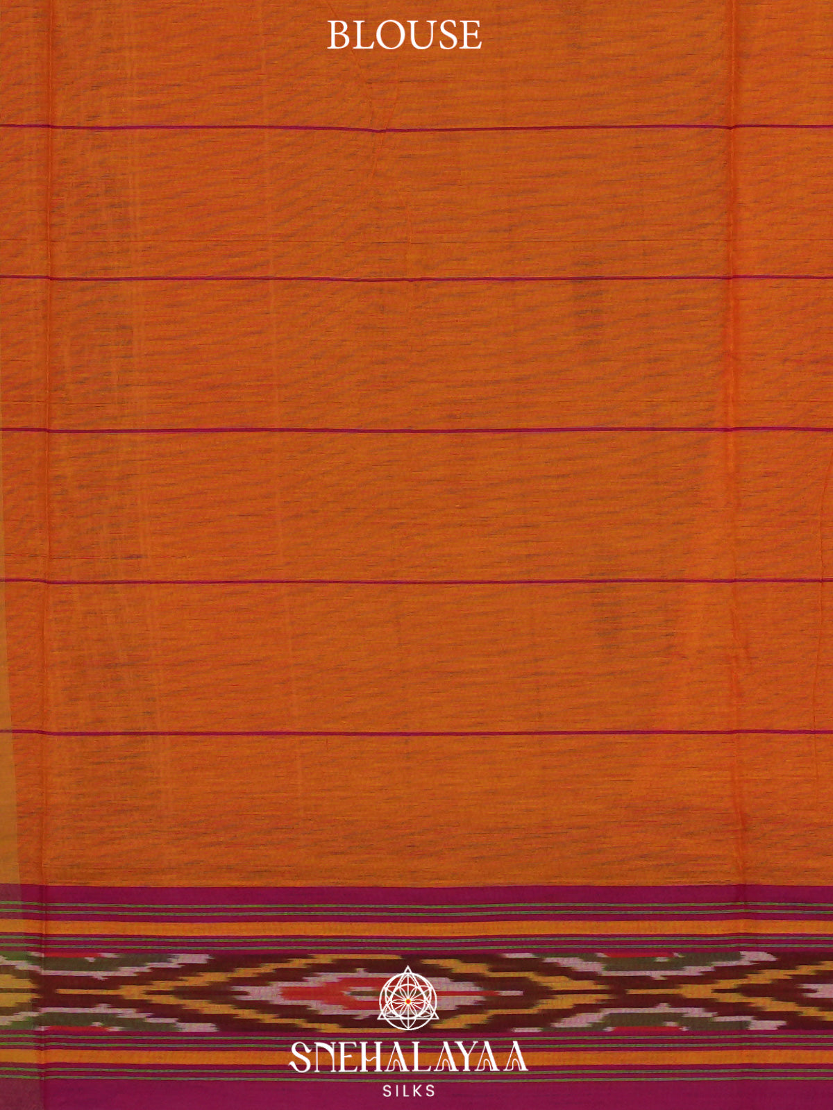 Orange Ikkat Cotton Saree