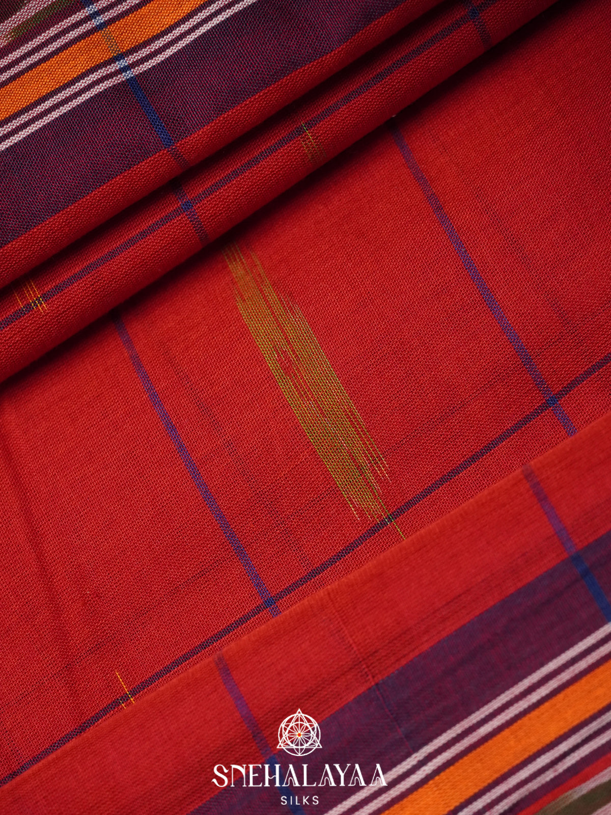Red Ikkat Cotton Saree
