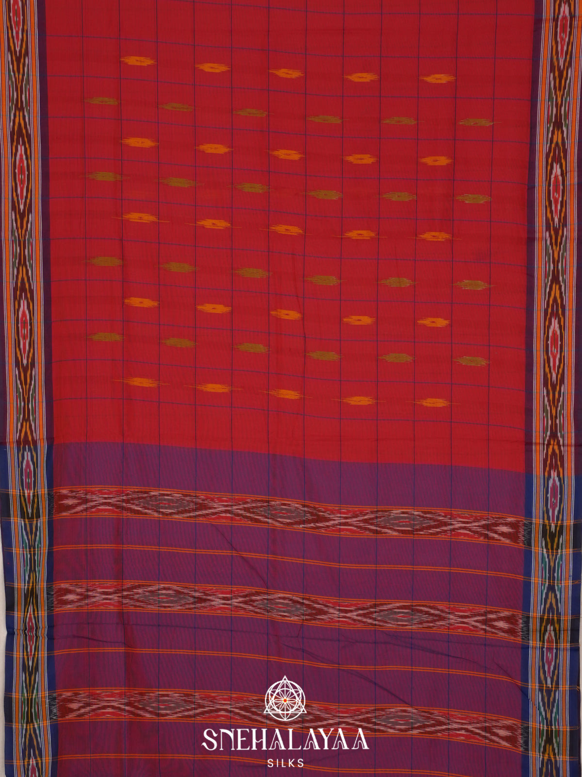 Red Ikkat Cotton Saree