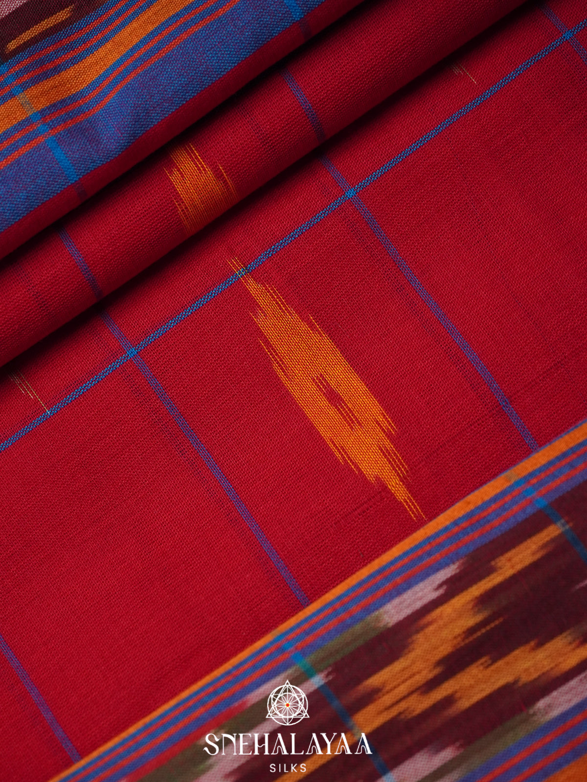 Red Ikkat Cotton Saree