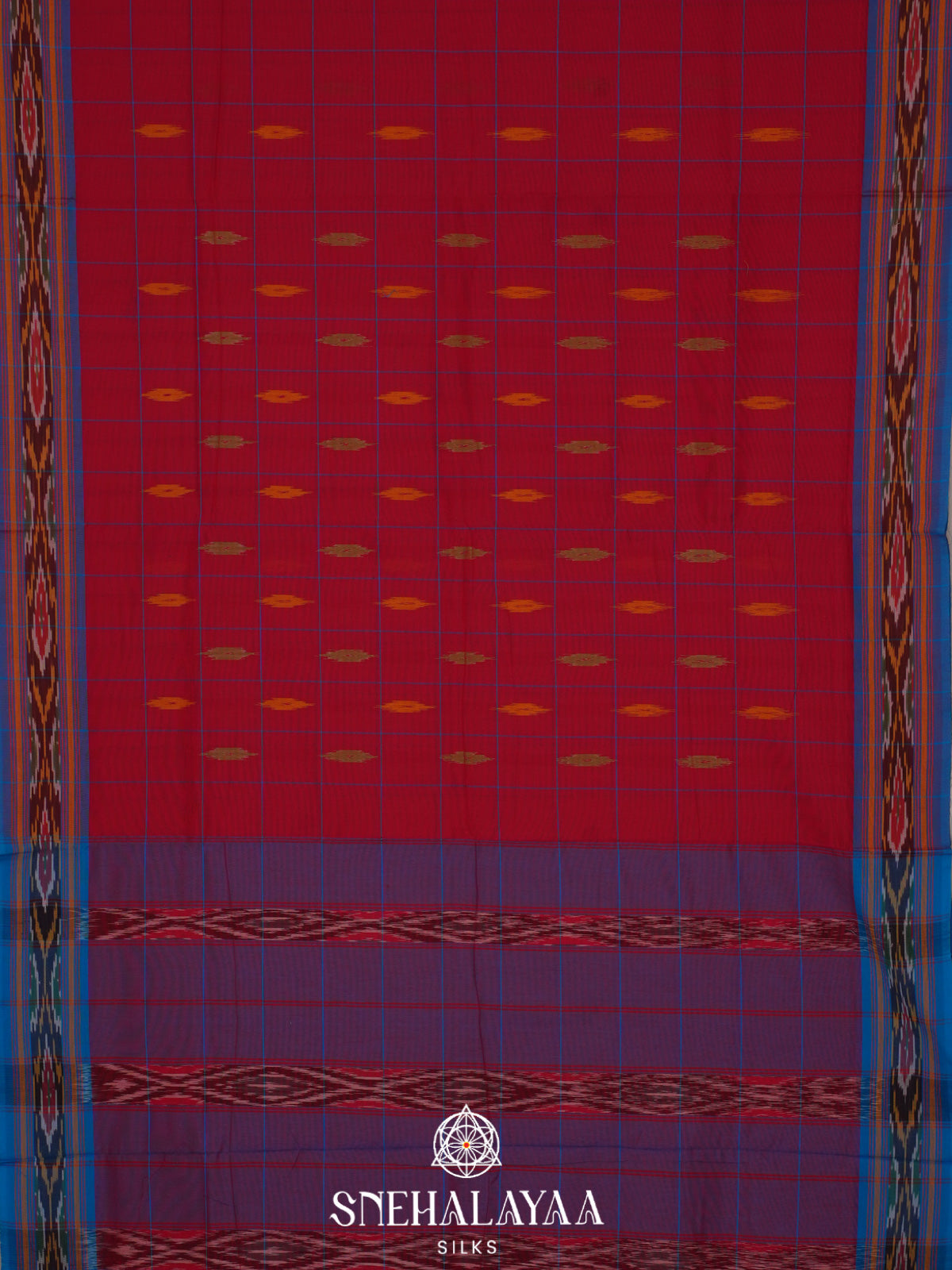 Red Ikkat Cotton Saree
