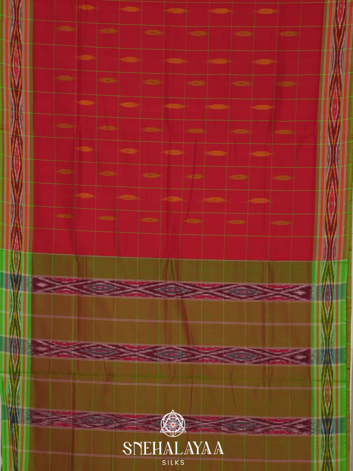 Red Ikkat Cotton Saree
