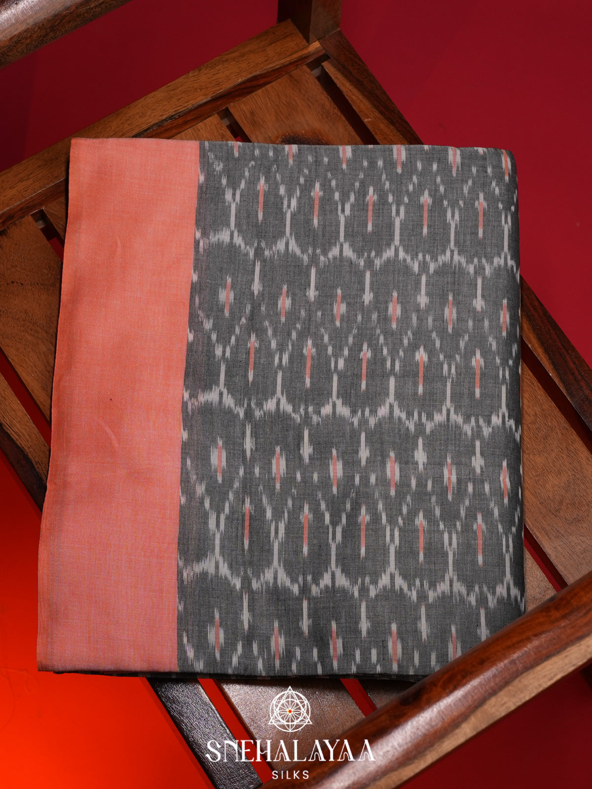 Grey Ikkat Cotton Saree