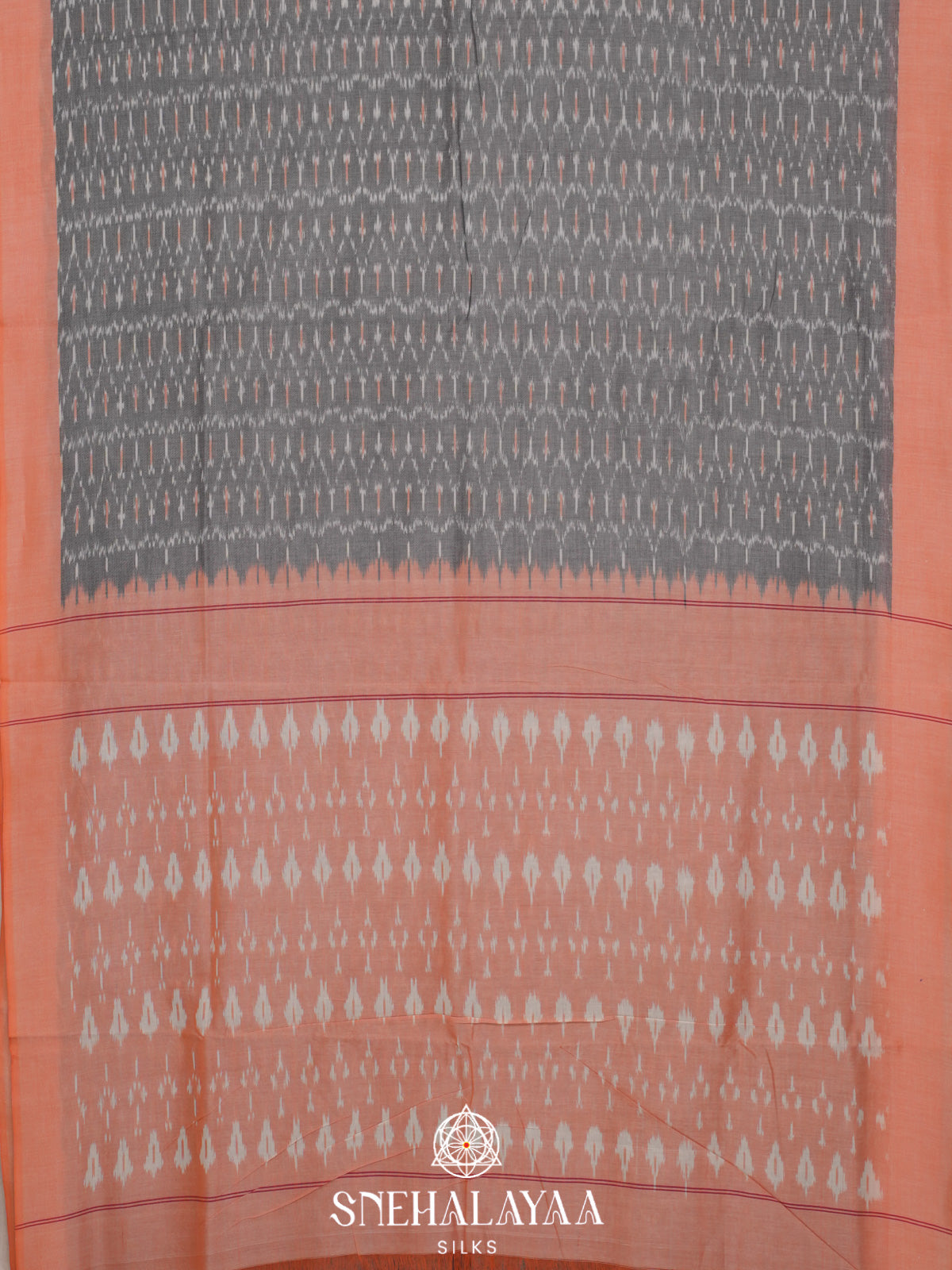 Grey Ikkat Cotton Saree