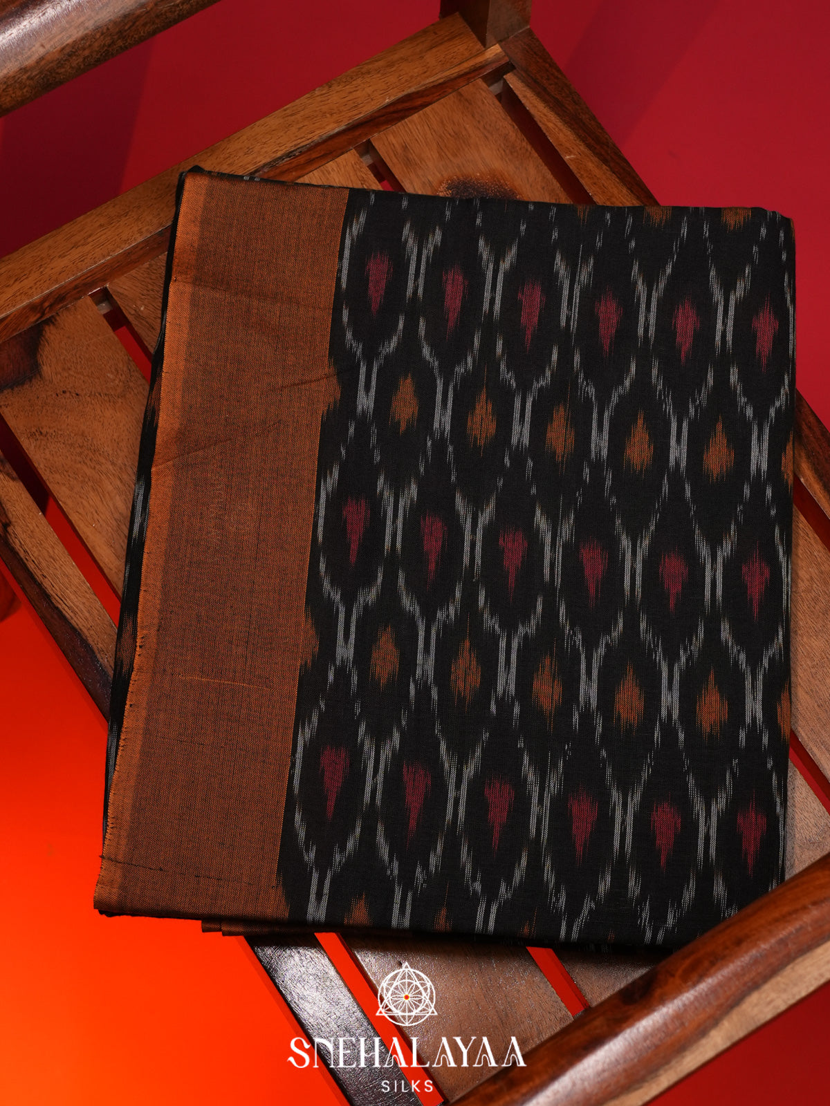 Black Ikkat Cotton Saree