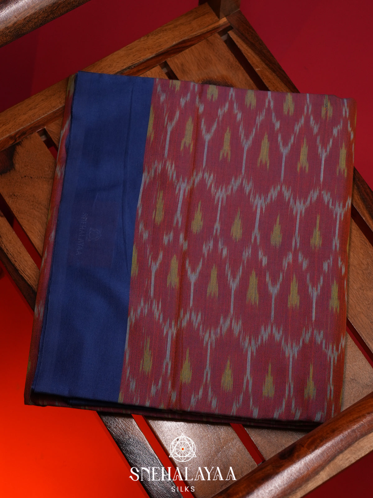 Pale Pink Ikkat Cotton Saree