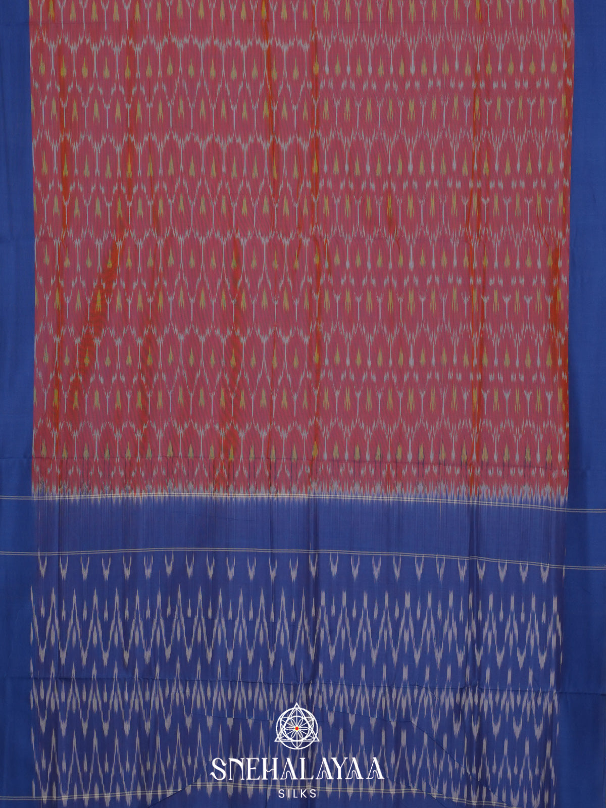 Pale Pink Ikkat Cotton Saree