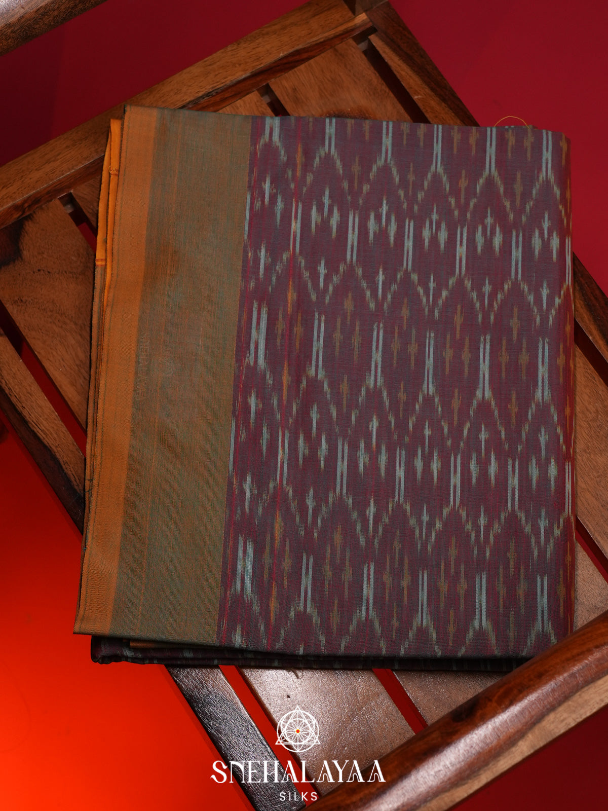 Mauve Ikkat Cotton Saree