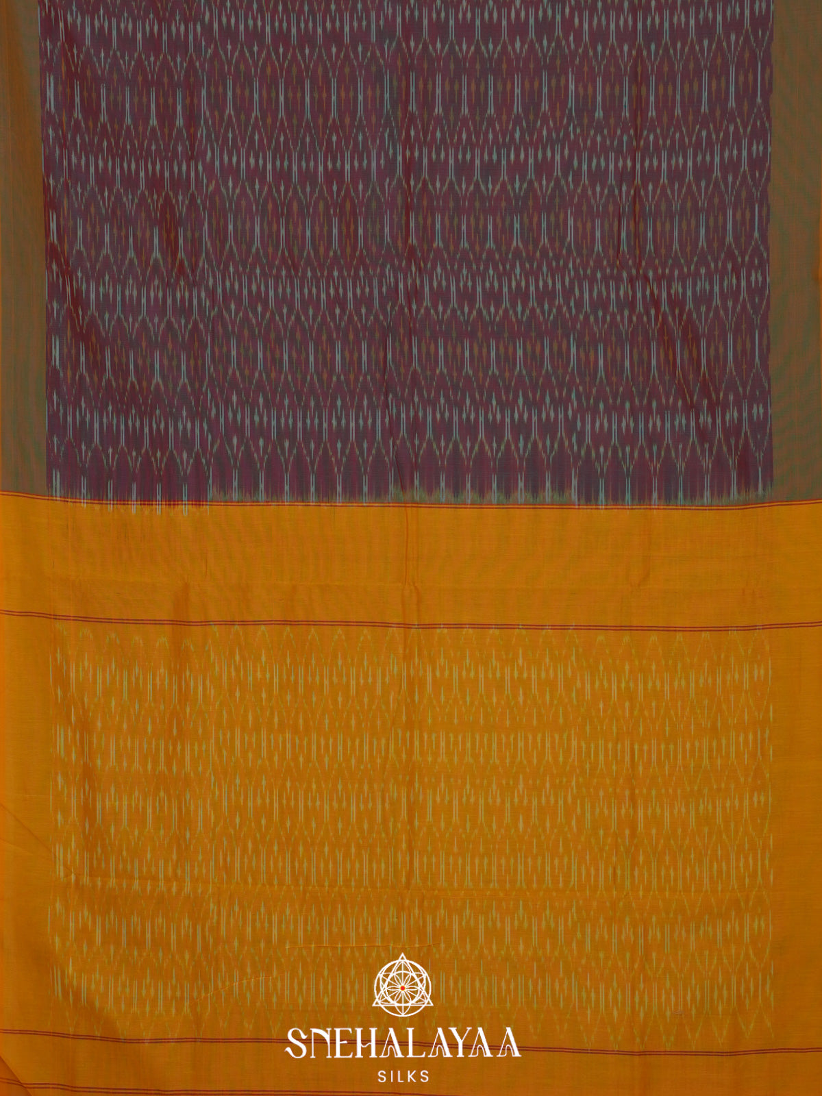 Mauve Ikkat Cotton Saree