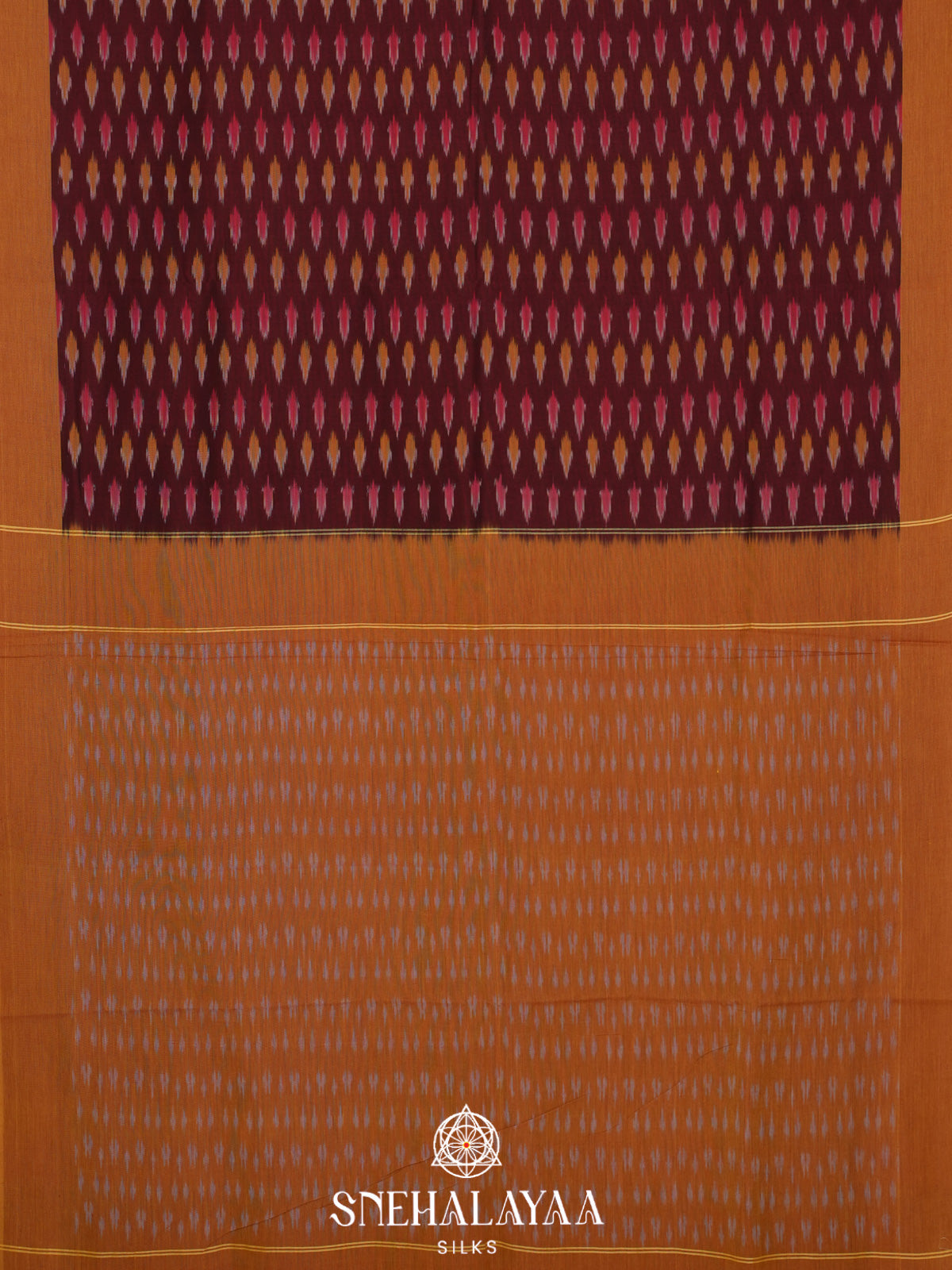 Maroon Ikkat Cotton Saree