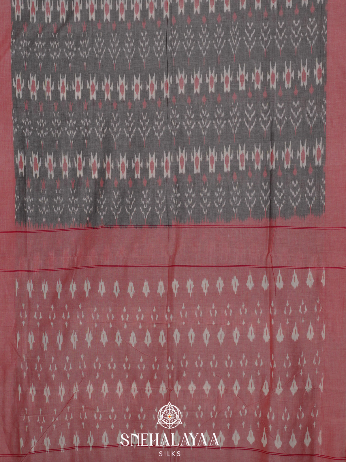 Grey Ikkat Cotton Saree
