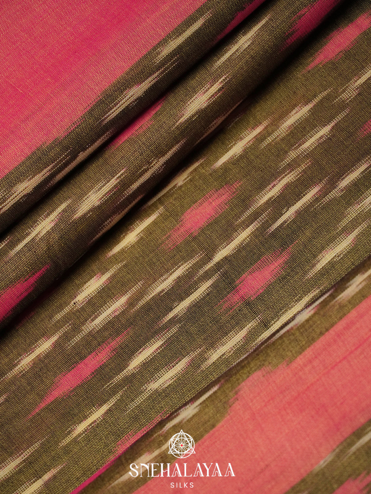 Moss Green Ikkat Cotton Saree