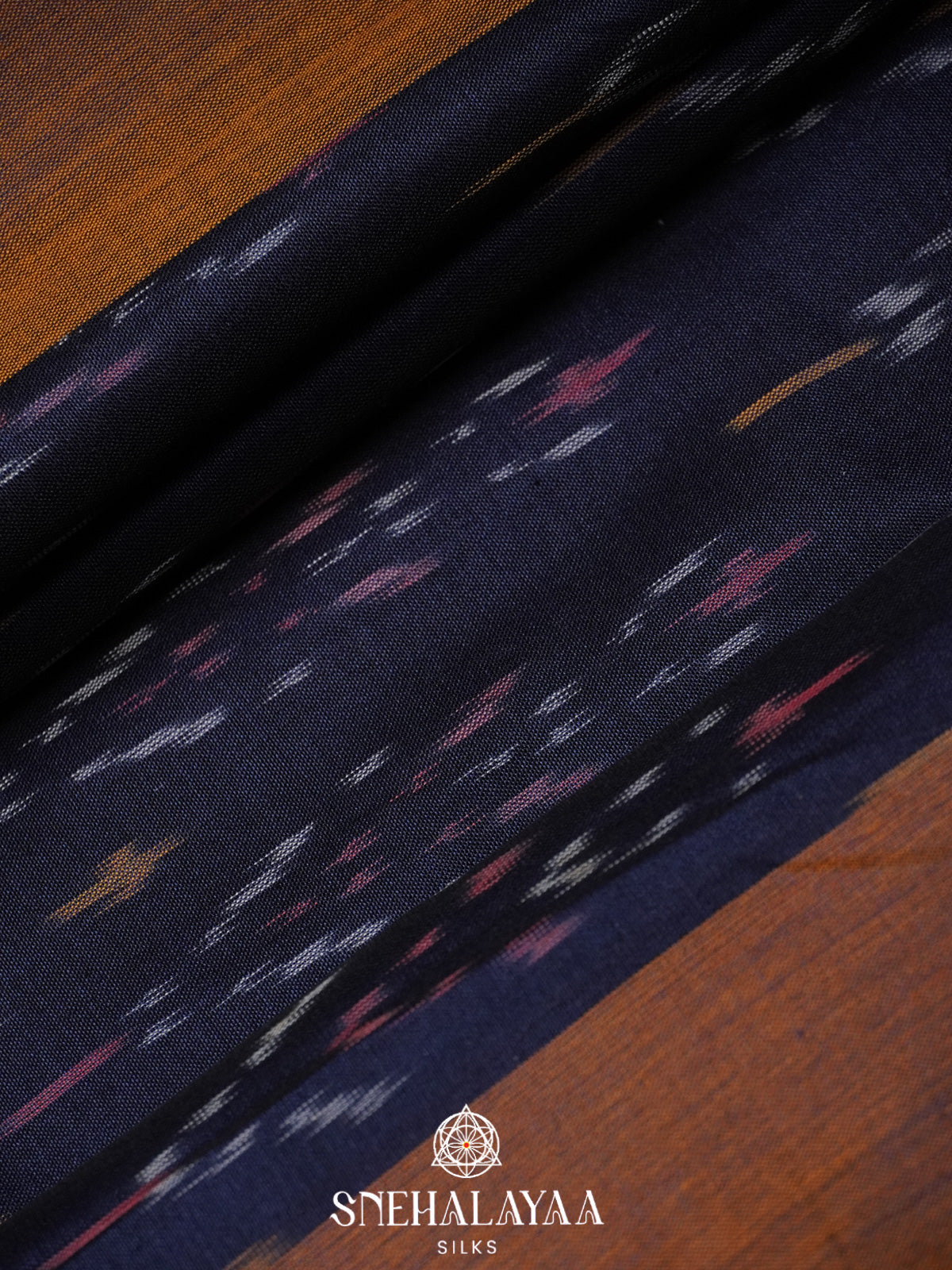 Ink Blue Ikkat Cotton Saree
