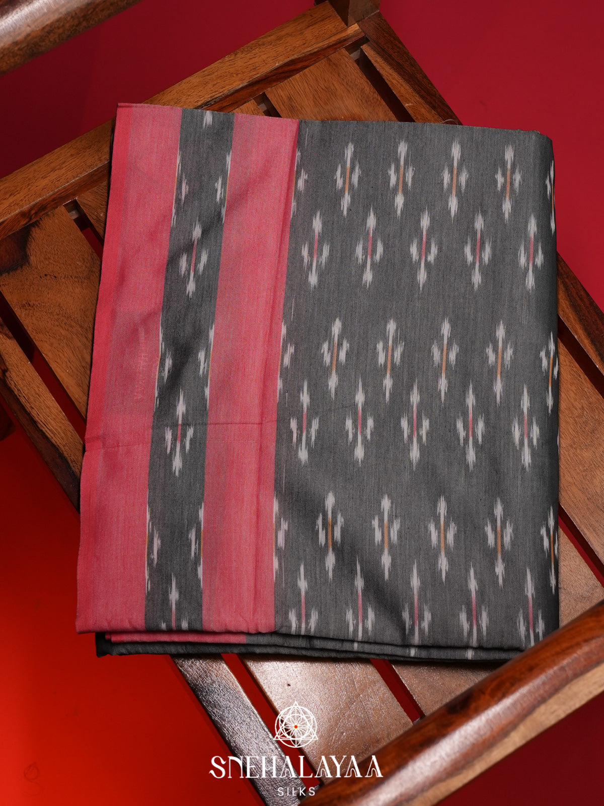 Grey Ikkat Cotton Saree
