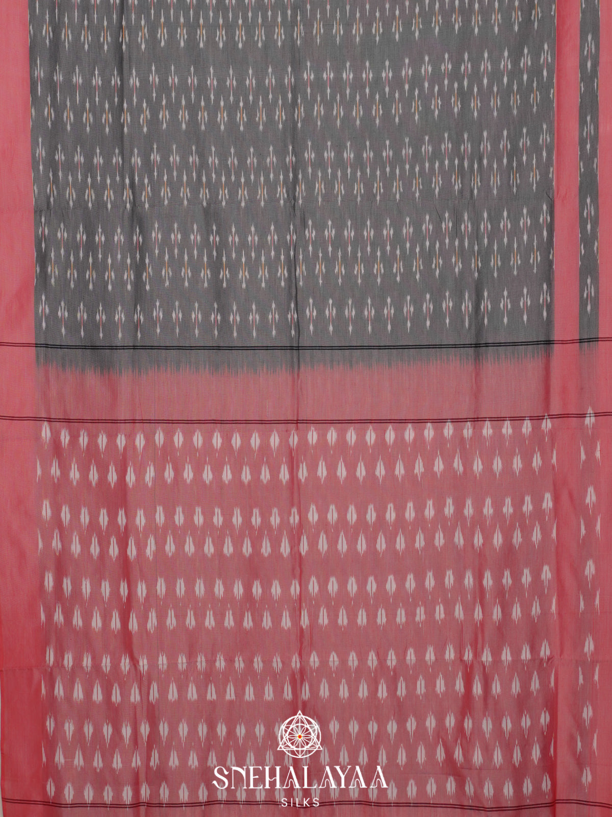 Grey Ikkat Cotton Saree