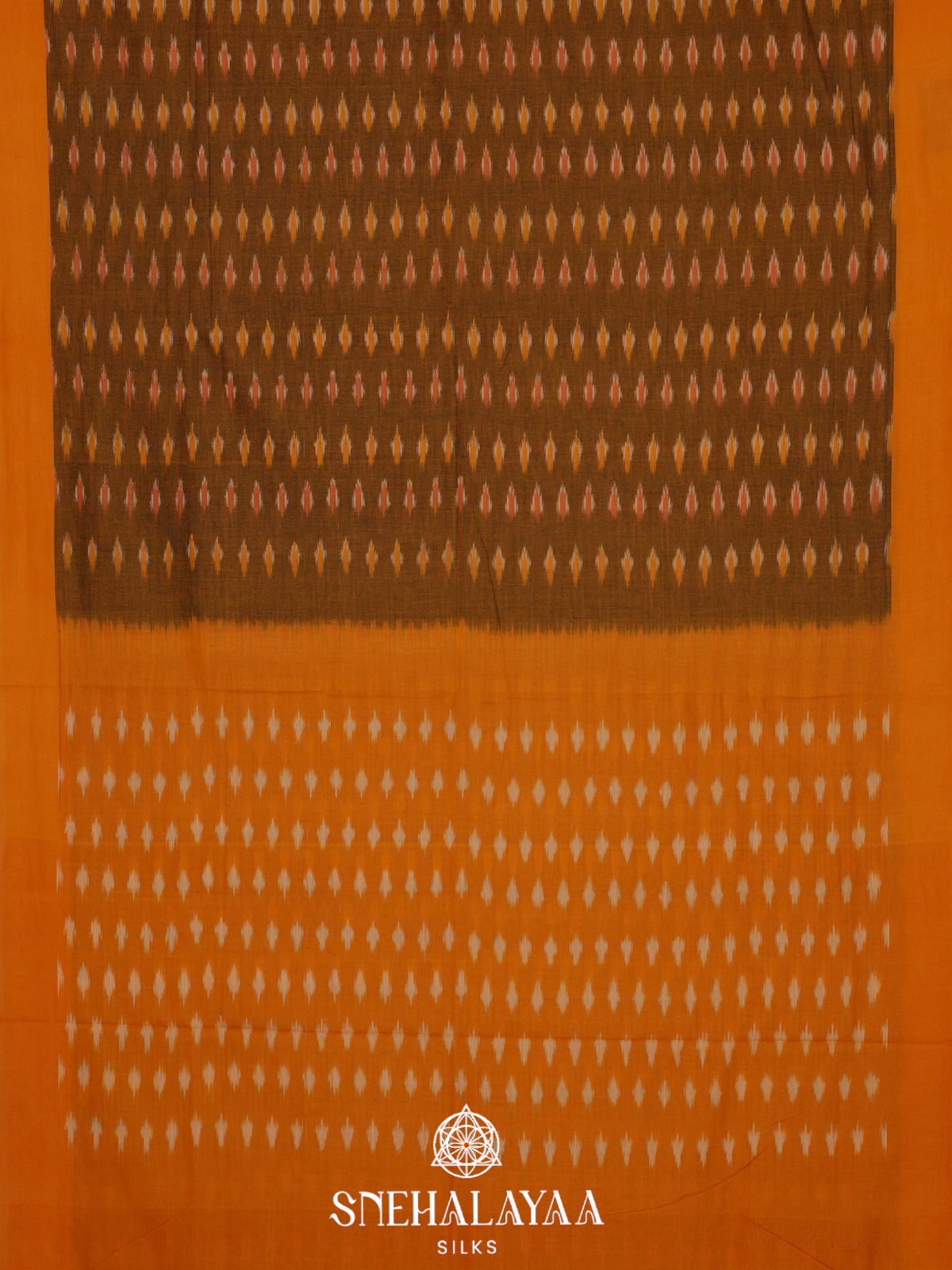Mustard Ikkat Cotton Saree