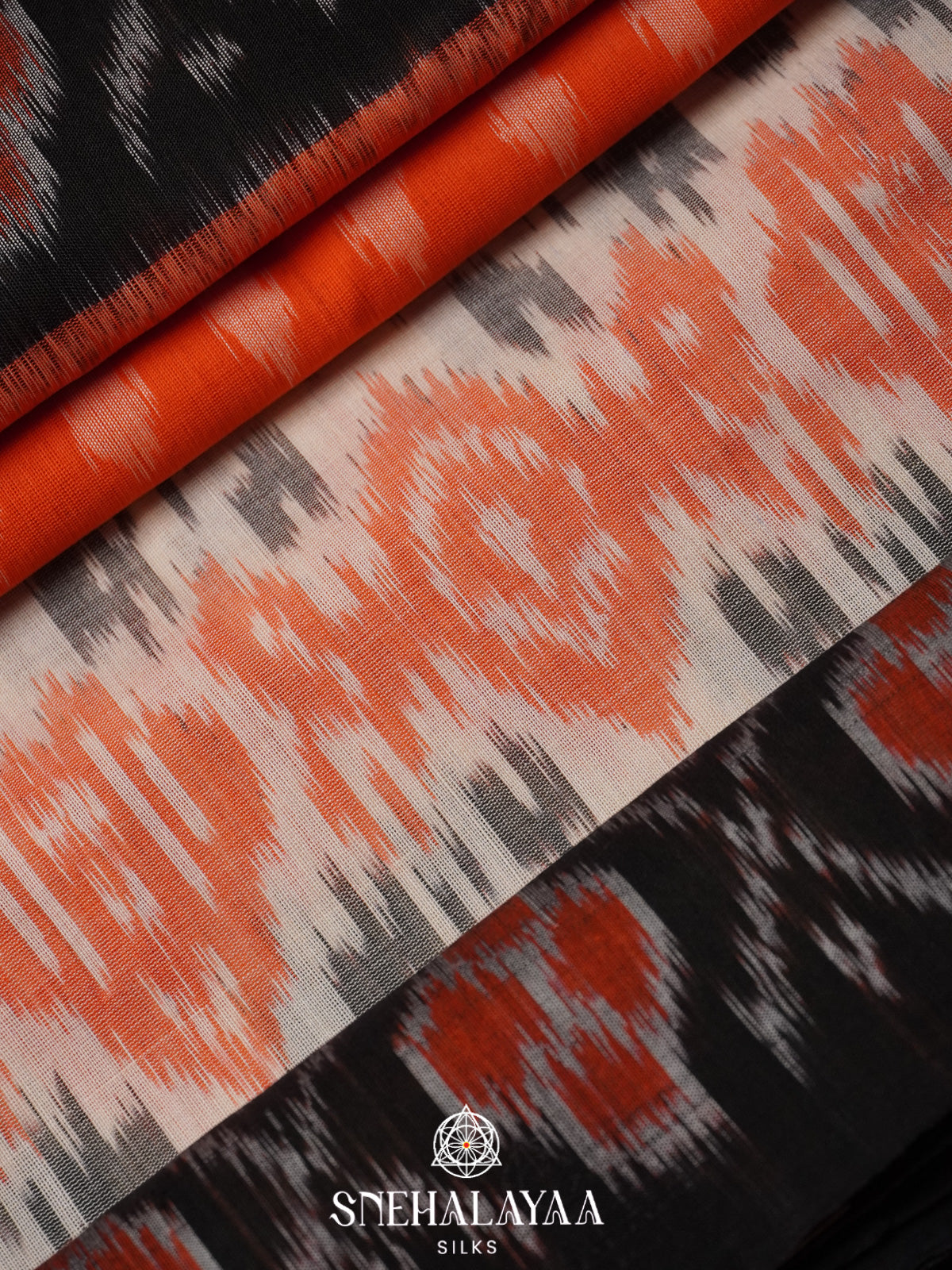 Off White Ikkat Cotton Saree