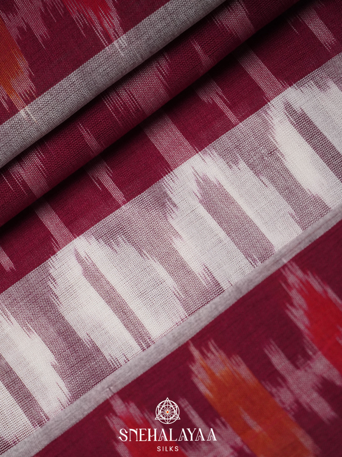Off White Ikkat Cotton Saree
