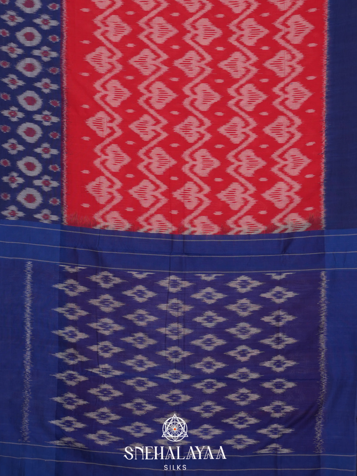 Red Ikkat Cotton Saree