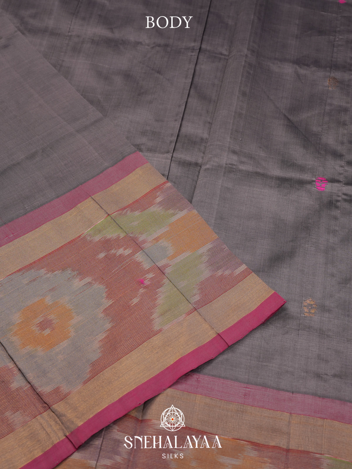 Grey Silk Cotton Saree