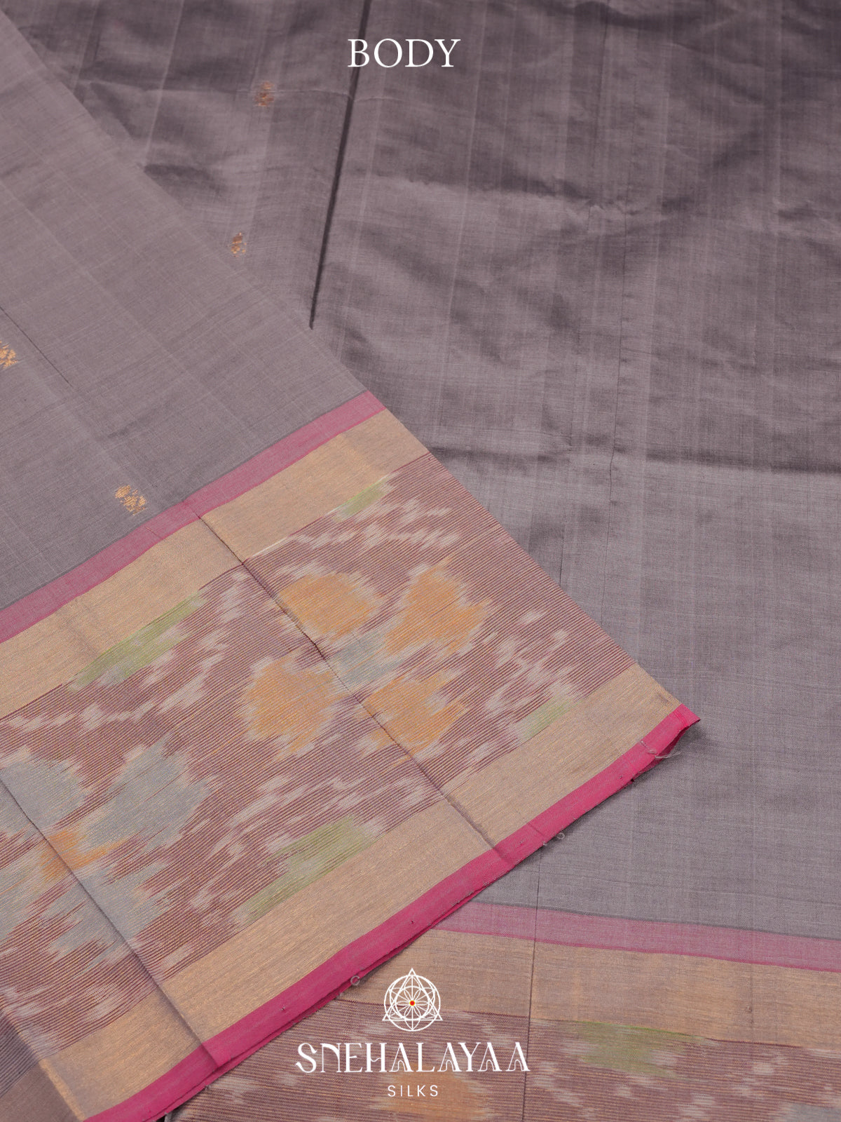 Grey Silk Cotton Saree