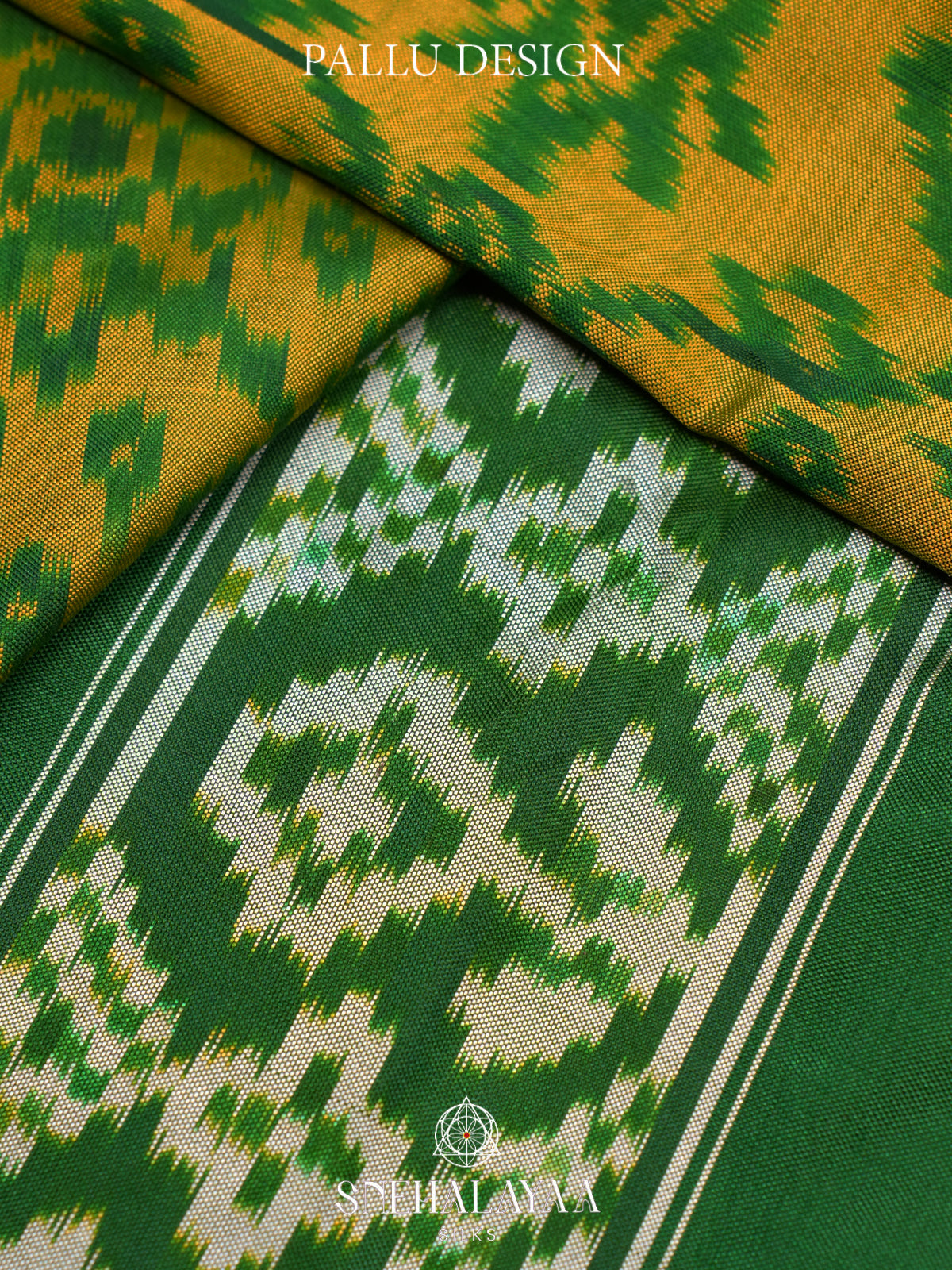 Lime Green Pochampally Ikat Silk Saree