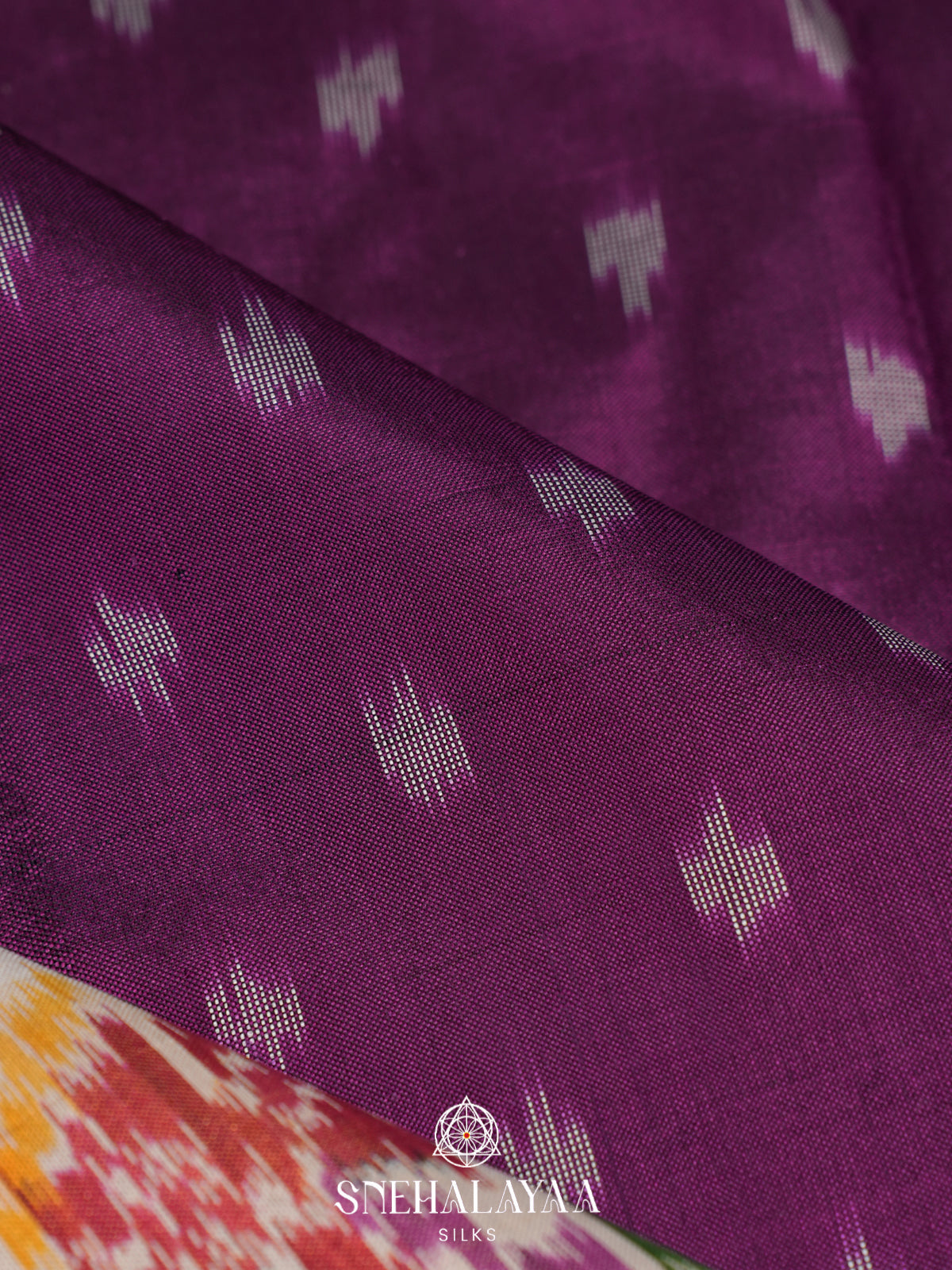 Purple Pochampally Ikat Silk Saree