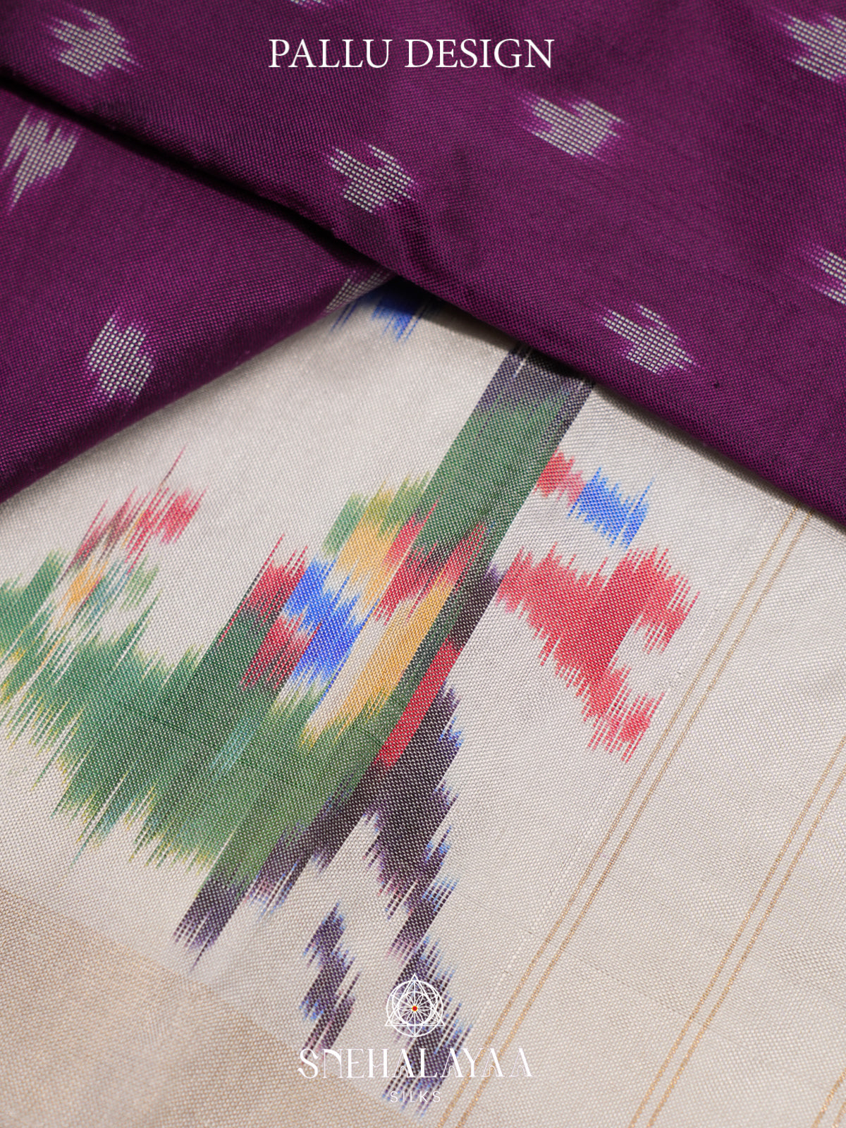 Purple Pochampally Ikat Silk Saree