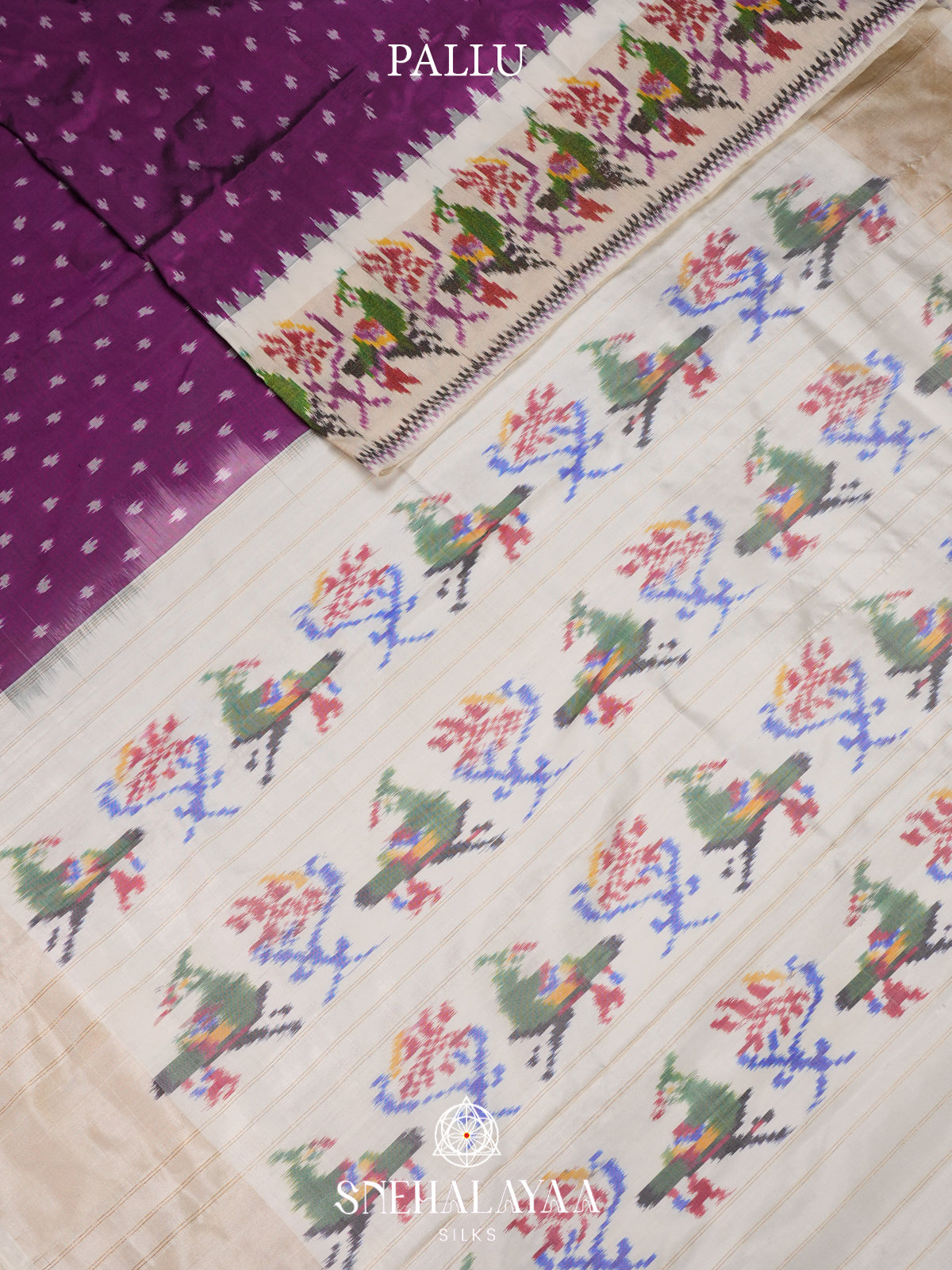 Purple Pochampally Ikat Silk Saree