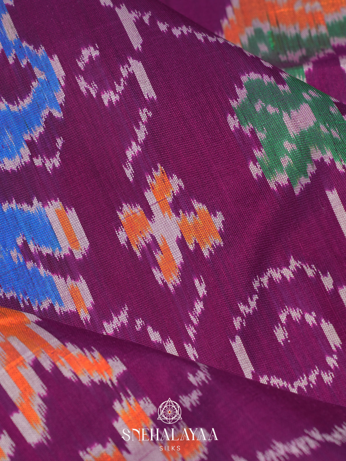 Purple Pochampally Ikat Silk Saree