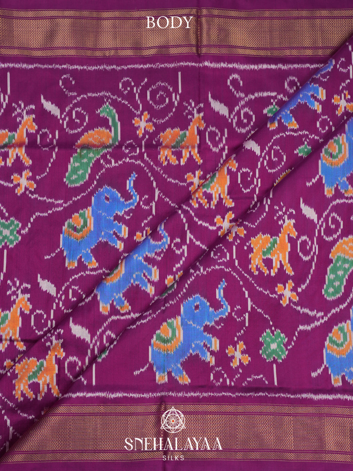 Purple Pochampally Ikat Silk Saree