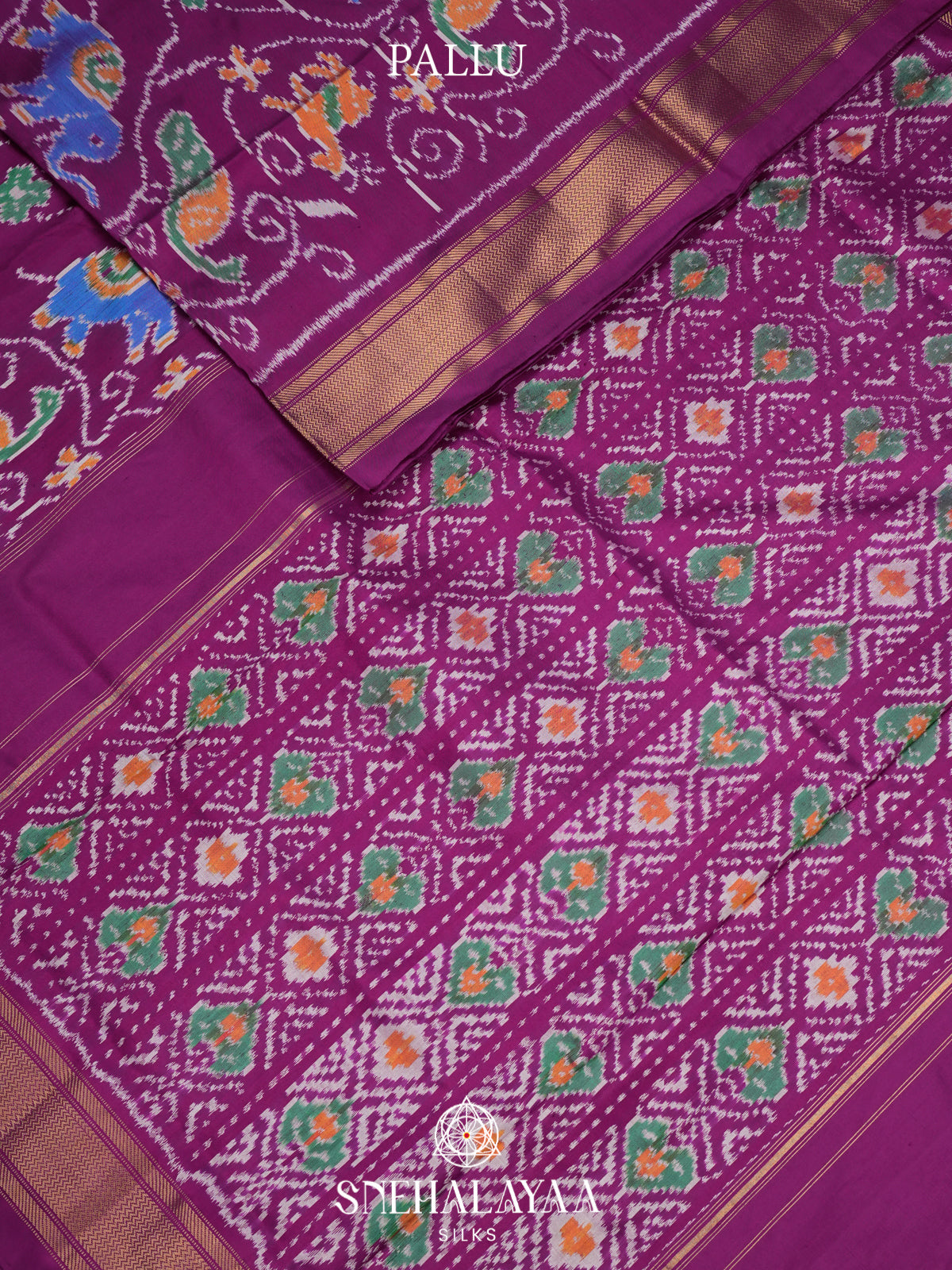 Purple Pochampally Ikat Silk Saree