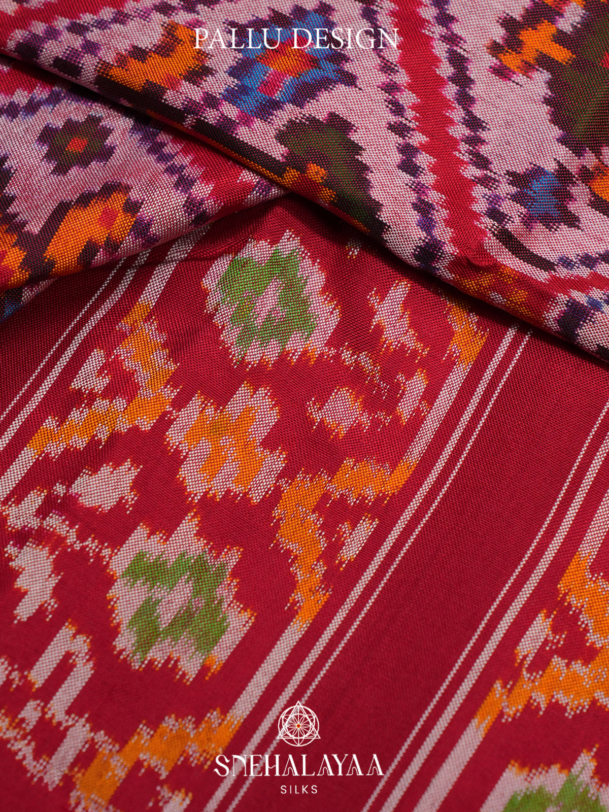 Peach Pochampally Ikat Silk Saree