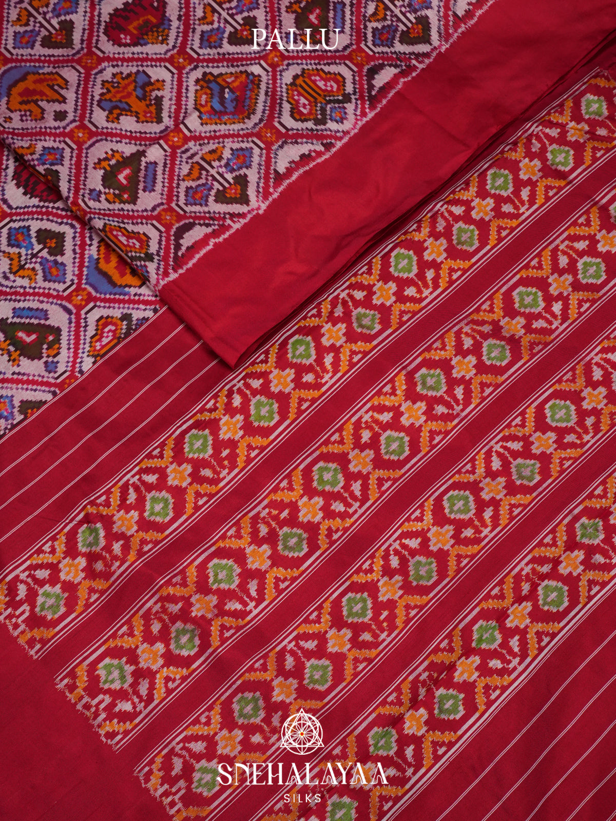 Peach Pochampally Ikat Silk Saree