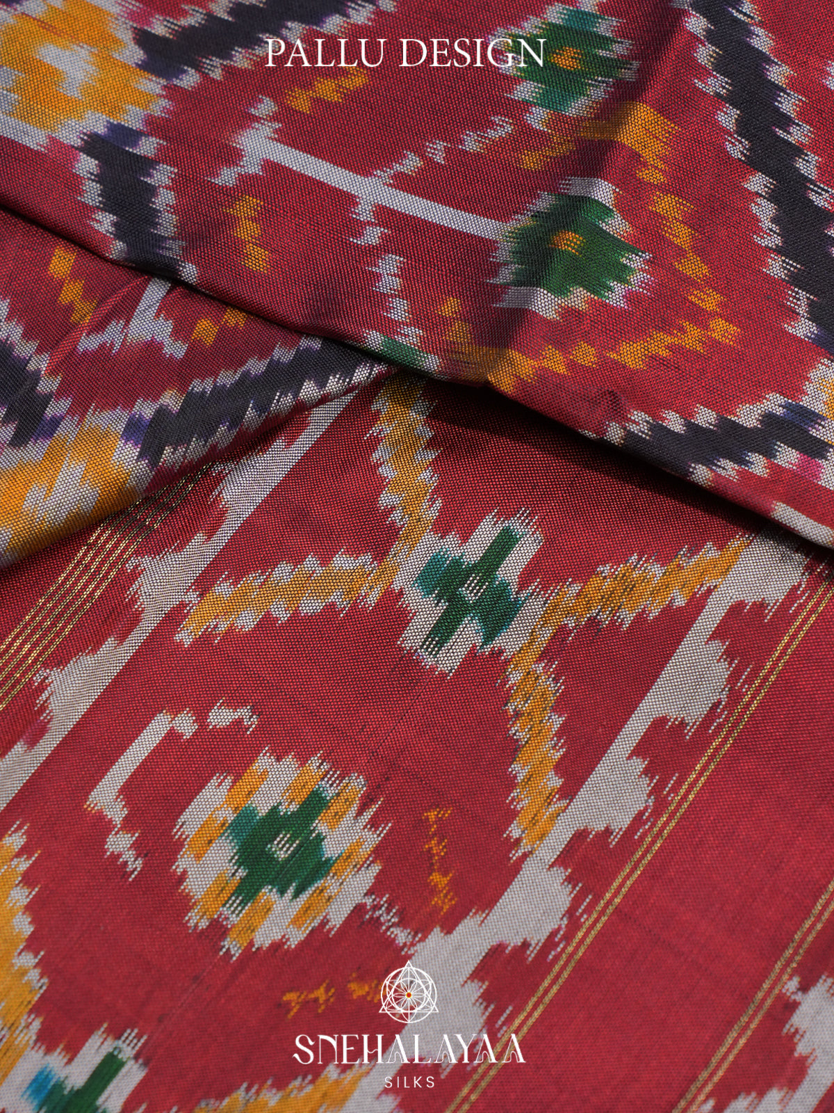 Maroon Pochampally Ikat Silk Saree