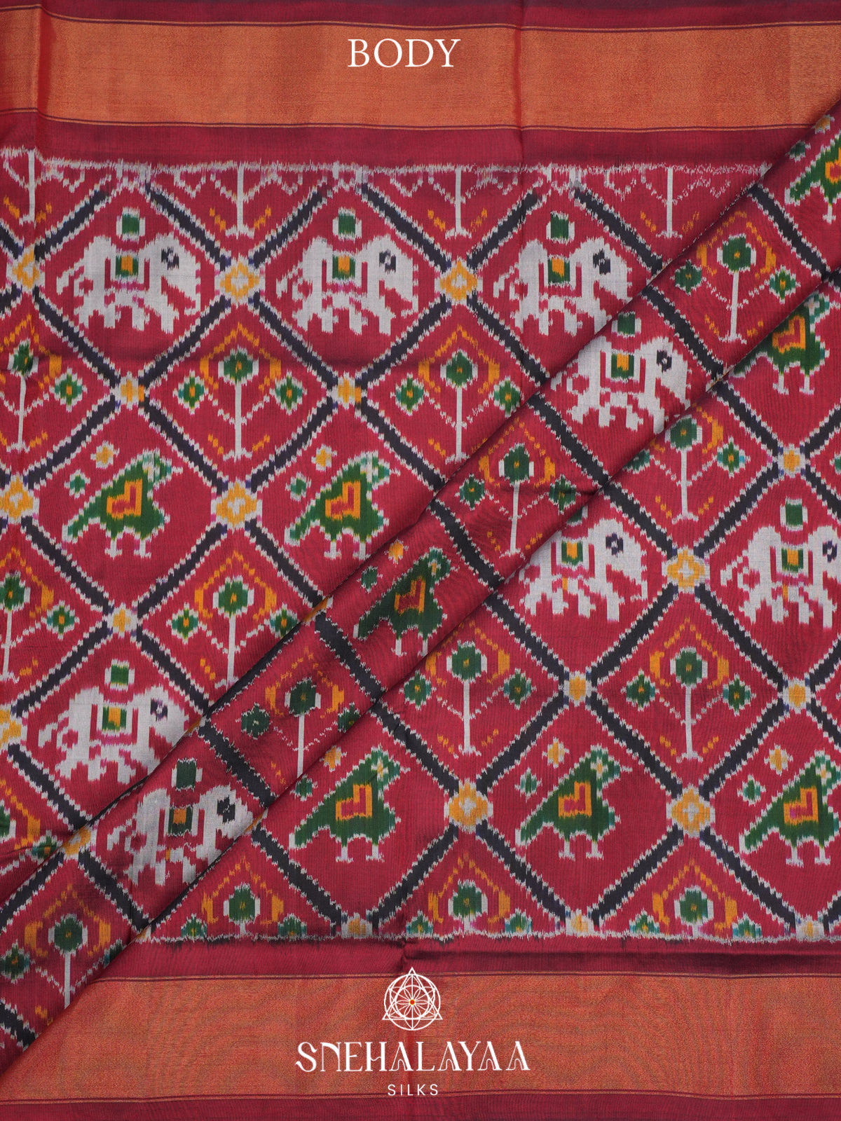 Maroon Pochampally Ikat Silk Saree