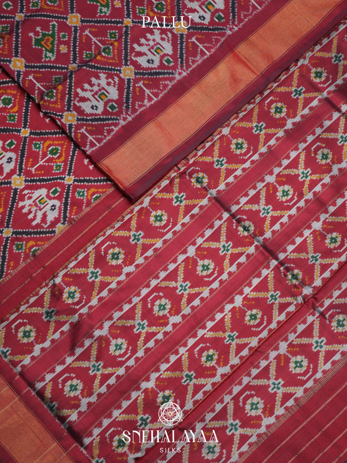 Maroon Pochampally Ikat Silk Saree