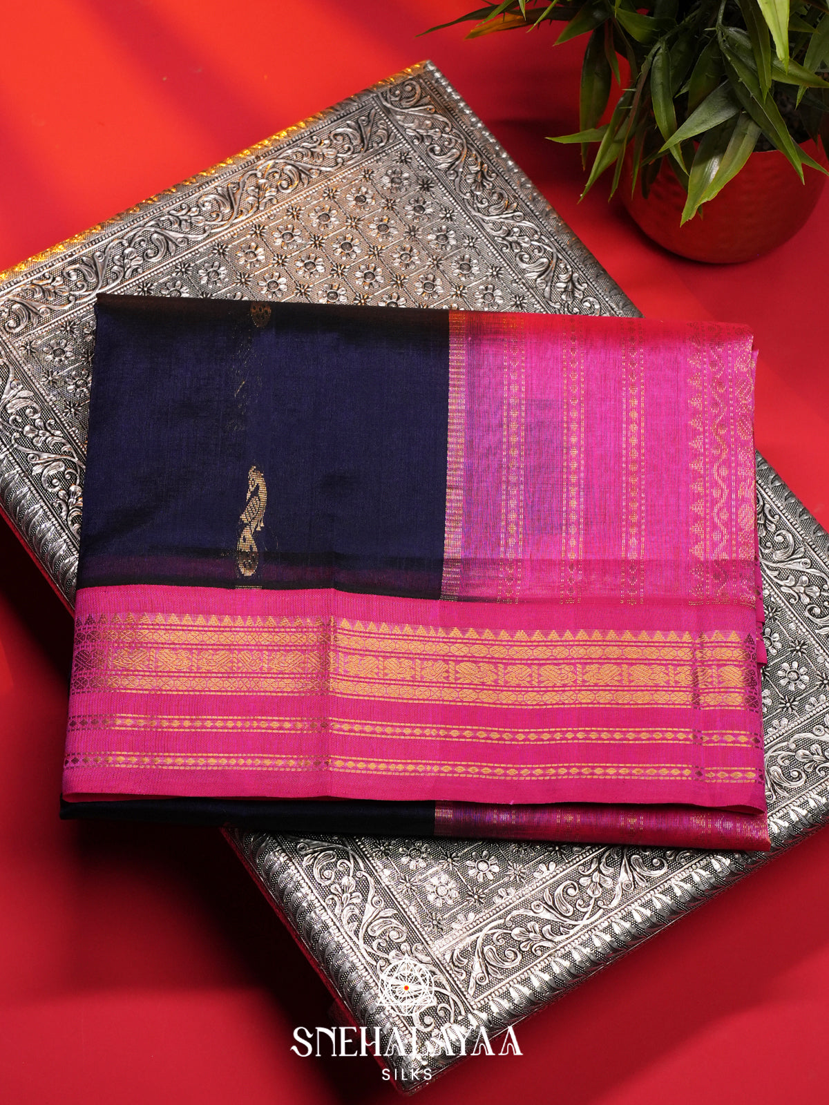 Purple Kanchi Silk Cotton Saree
