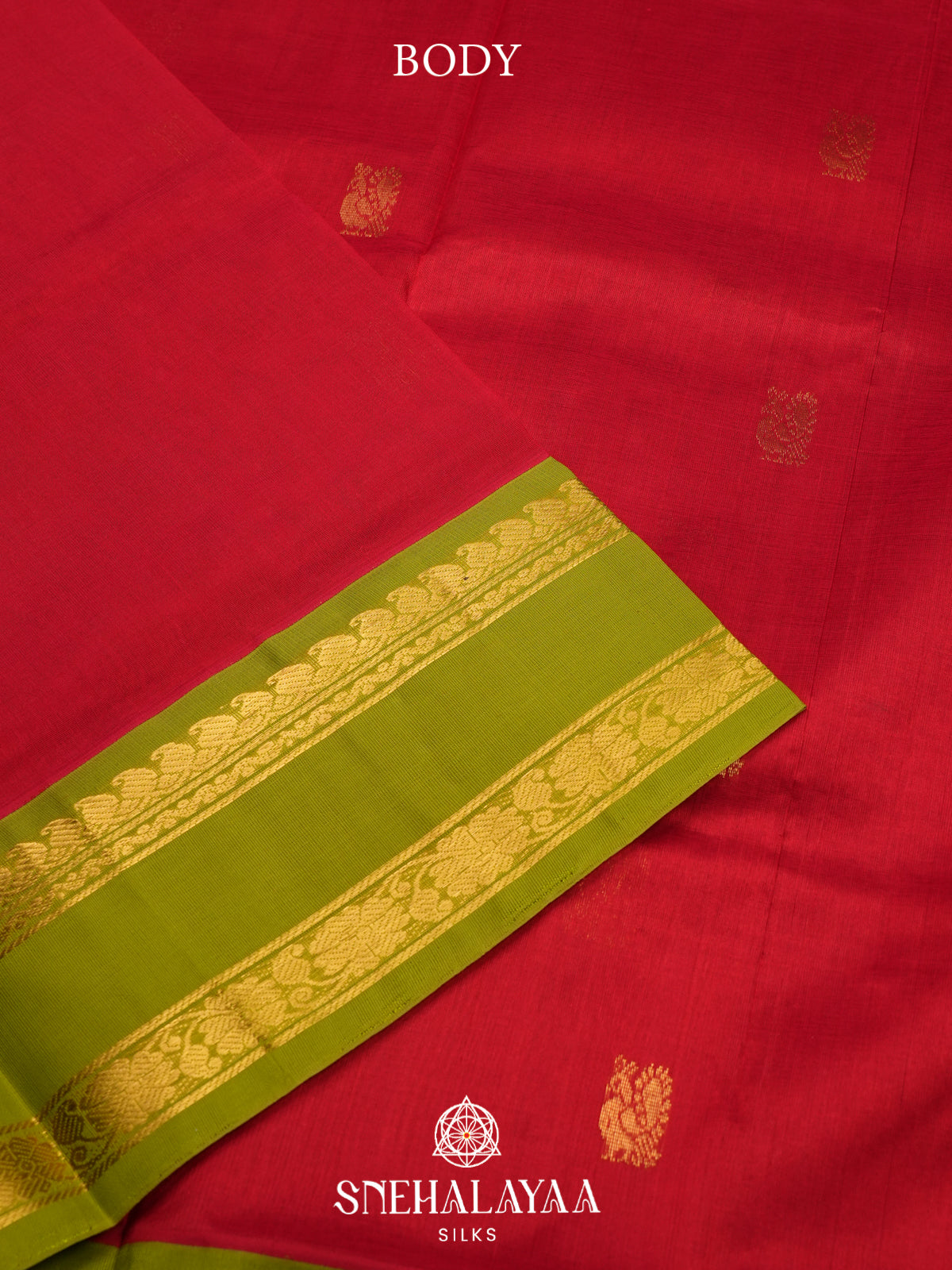 Red Kanchi Silk Cotton Saree