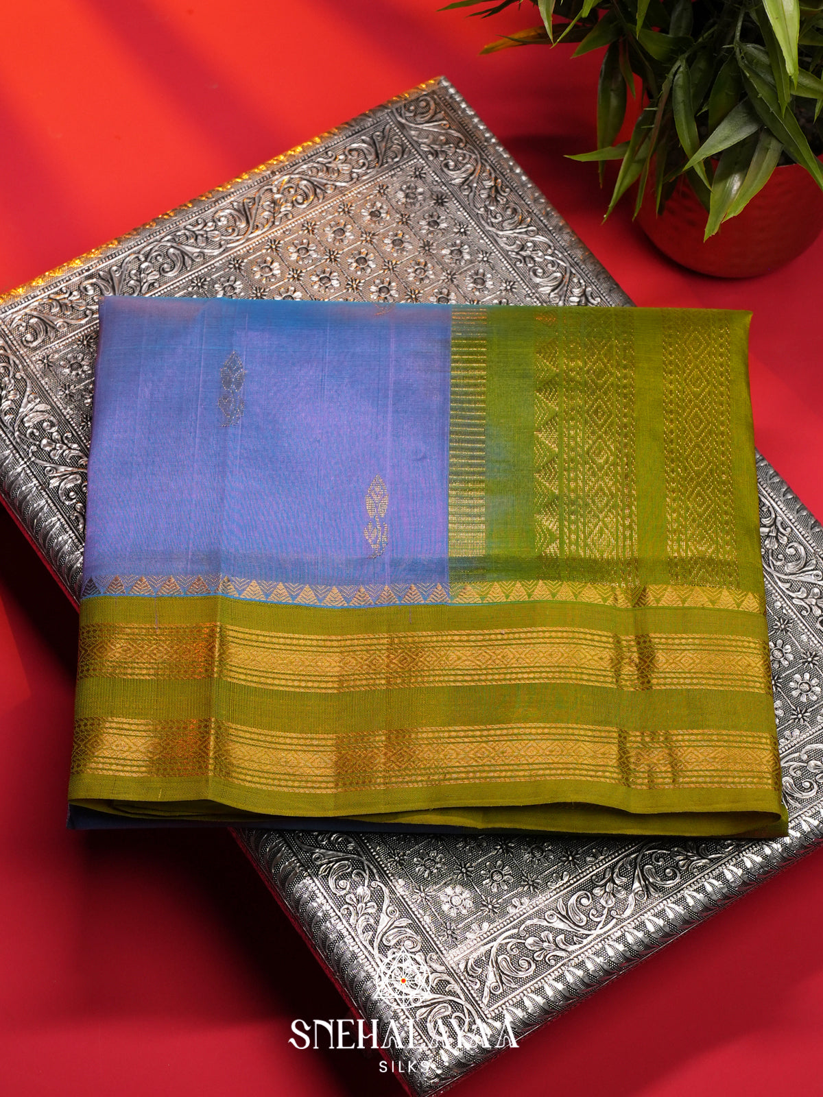 Lilac Kanchi Silk Cotton Saree