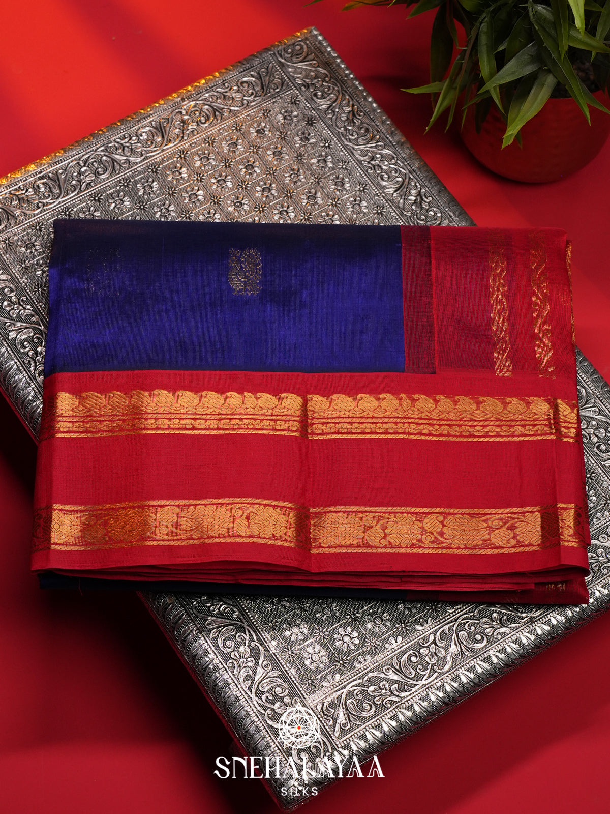 Purple Kanchi Silk Cotton Saree