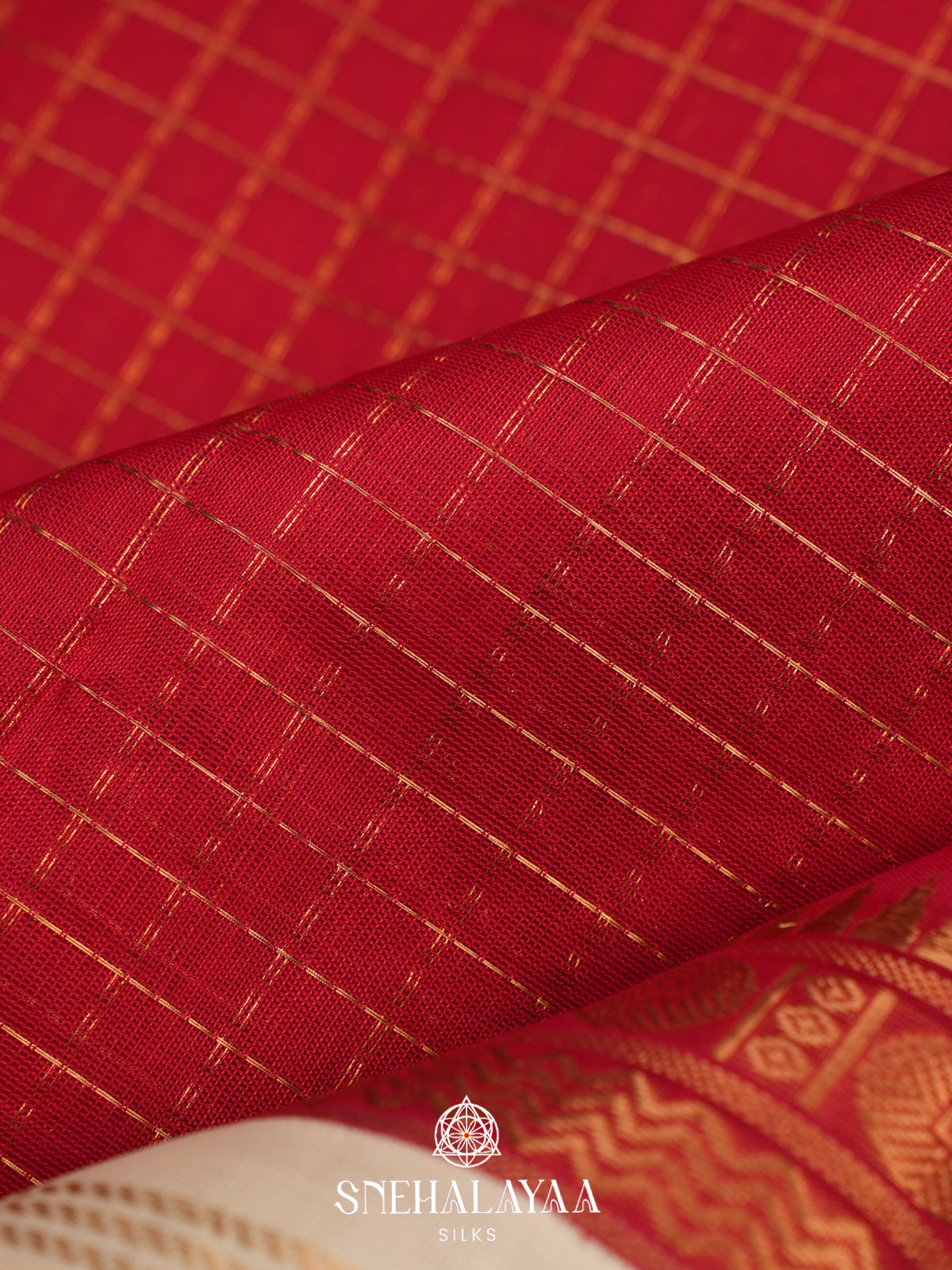 Red Kanchi Silk Cotton Saree