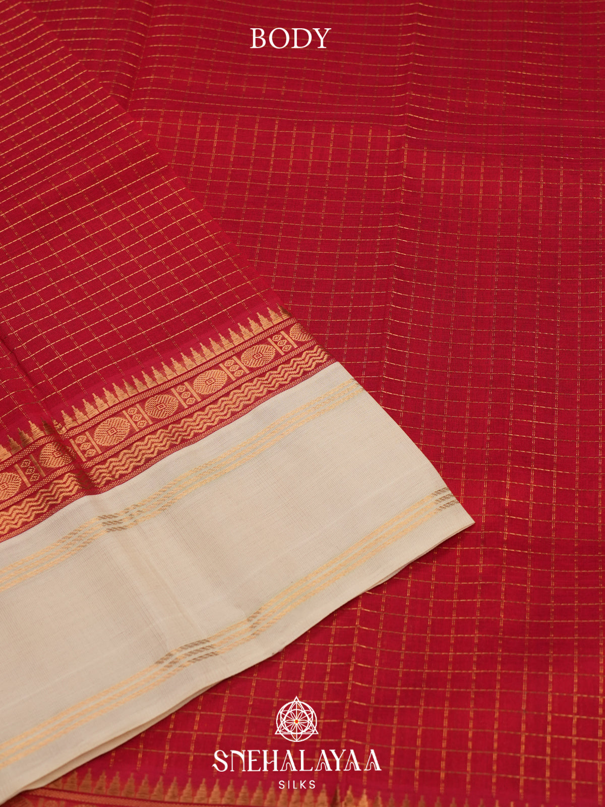 Red Kanchi Silk Cotton Saree