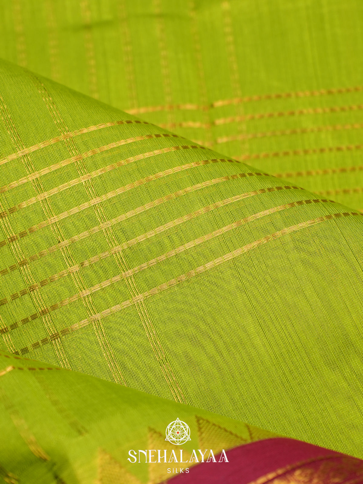 Lime Green Kanchi Silk Cotton Saree